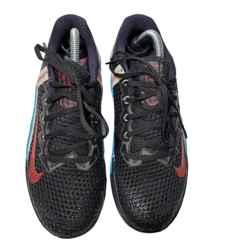 Nike Metcon 6 Training Shoes 7.5 Black Blue Red CK9388-070 Gym Athletic